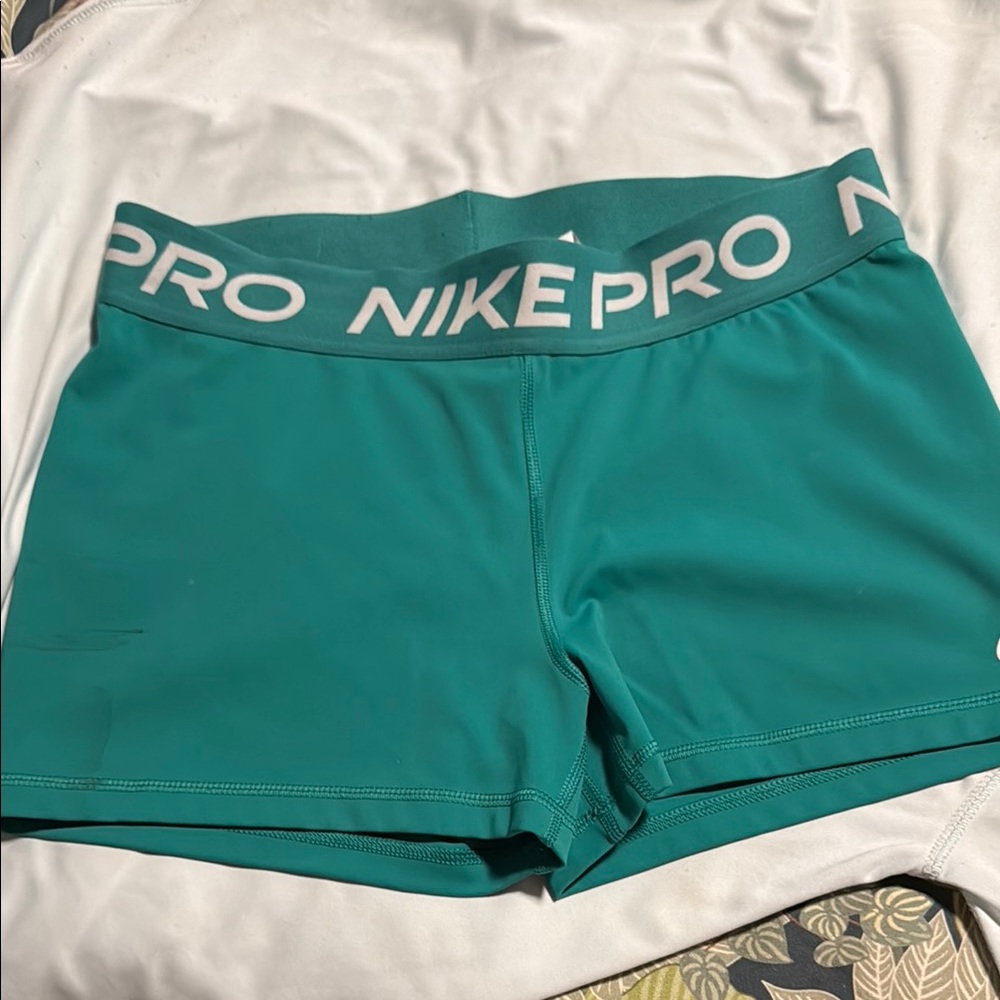 Nike Pro Green Athletic Shorts with Compression Fit